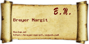 Breyer Margit névjegykártya